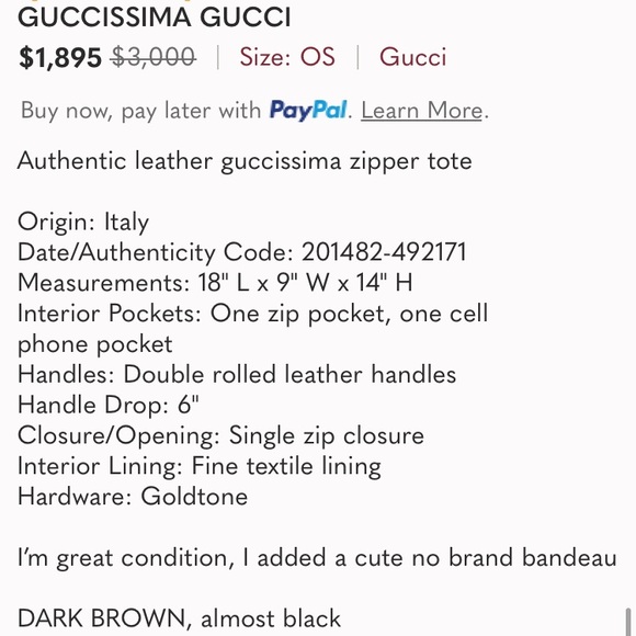 GUCCISSIMA LEATHER LARGE ZIPPER TOTE - Picture 13 of 13